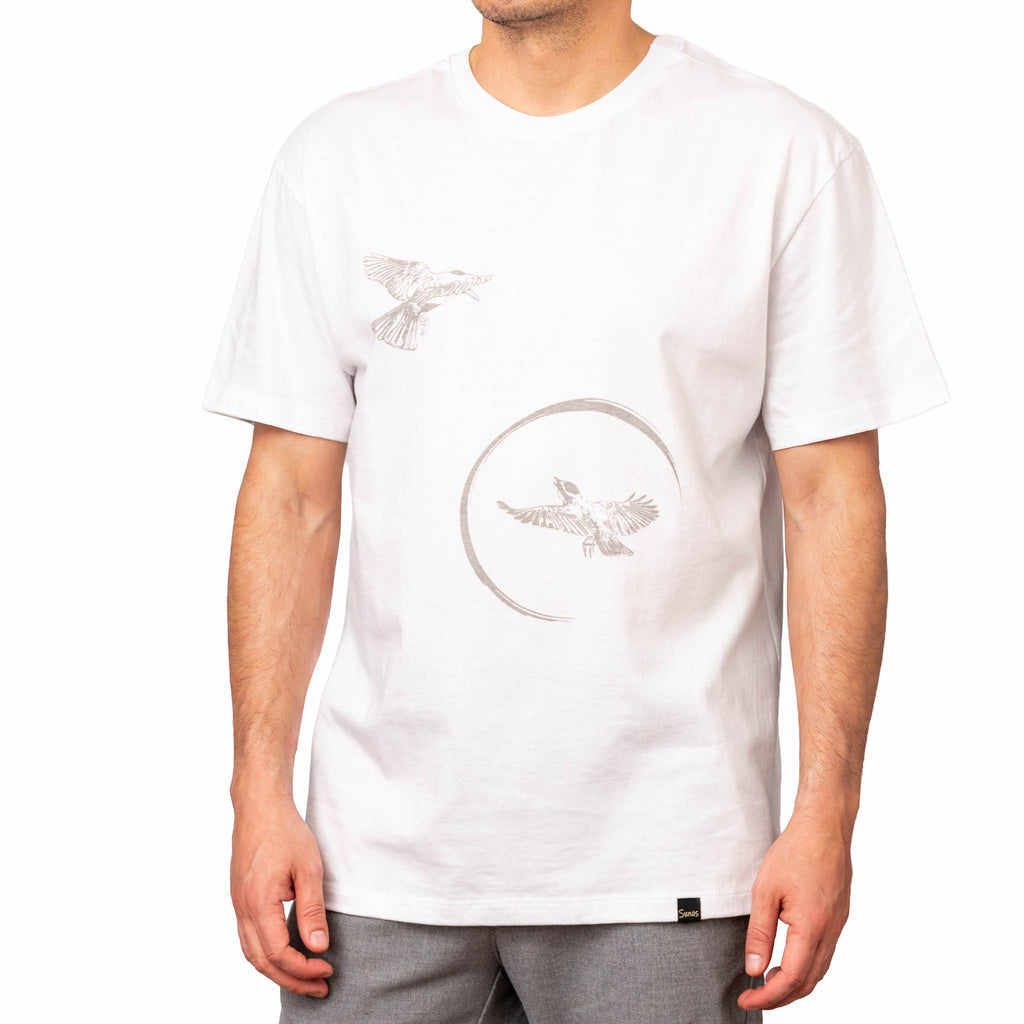 Remera Benteveo blanca Sunas diseño minimalista